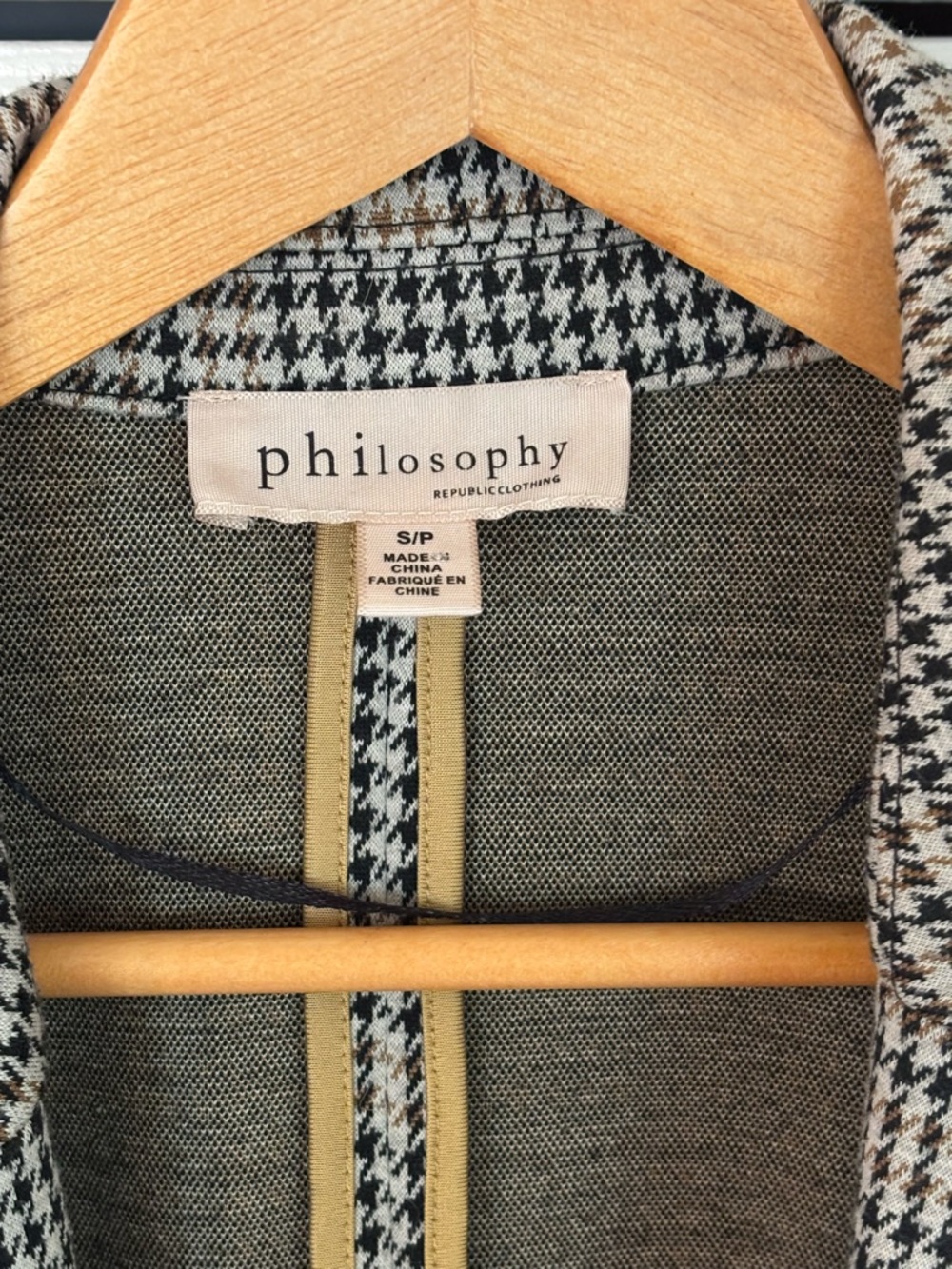 Philosophy Open Front Long Blazer Plaid Small - Picture 3 of 4